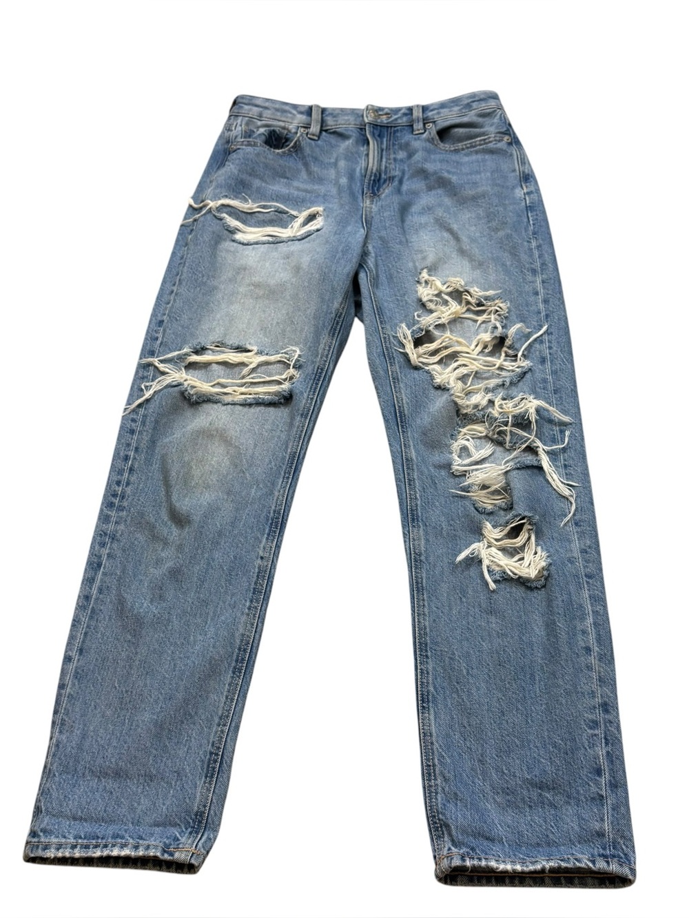 American Eagle Mom Jeans Distressed Medium Wash Size 4